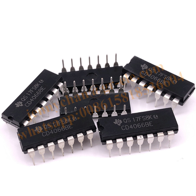 The new original CD4066BE logic-signal switch is plugged into DIP-14