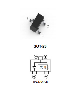 LRC 40V 20uA Schottky Diode / BAS70-04 BAS70-05 BAS70-06 Bas70 Diode